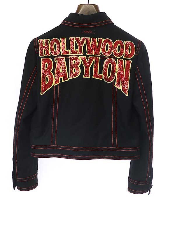 GUCCI グッチ 22SS HOLLYWOOD BABYLON スパンコールトラッカージャケット ブラック 40 ITQE03XGKRL0_画像2