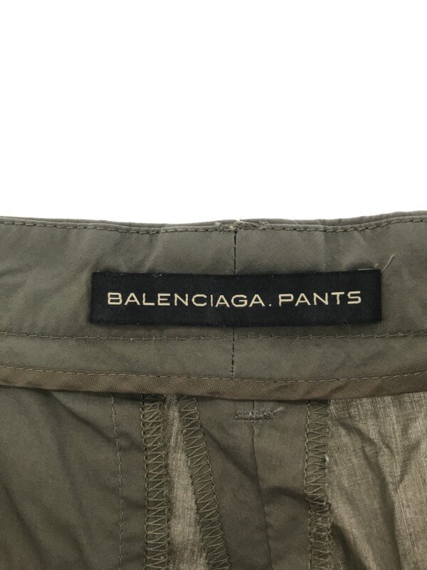 BALENCIAGA バレンシアガ コットンポリエステル2タックテーパードパンツ カーキ 38 IT1EIY5KRPEU_画像3