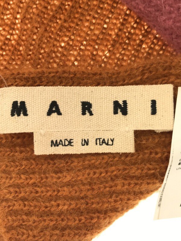 MARNI マルニ 18AW ボーダーマフラー ブラウン×ピンク ITNIPK78QUZY_画像3