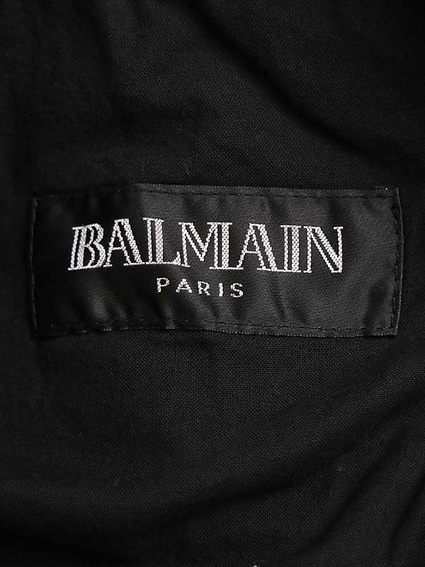 BALMAIN HOMME バルマン オム 10AW ムートンファーライナー M-65 ダメージ加工ミリタリージャケット ブラック 44 ITORN2493CVW_画像3