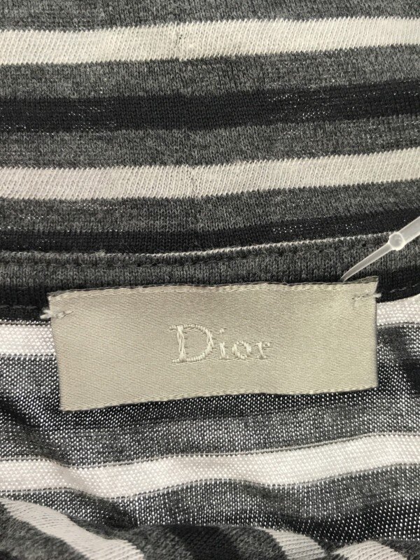 Dior HOMME ディオールオム 10AW BEE刺繍 コットンシルクハイネックTシャツ グレー XS IT9QS80CAEEFの画像3