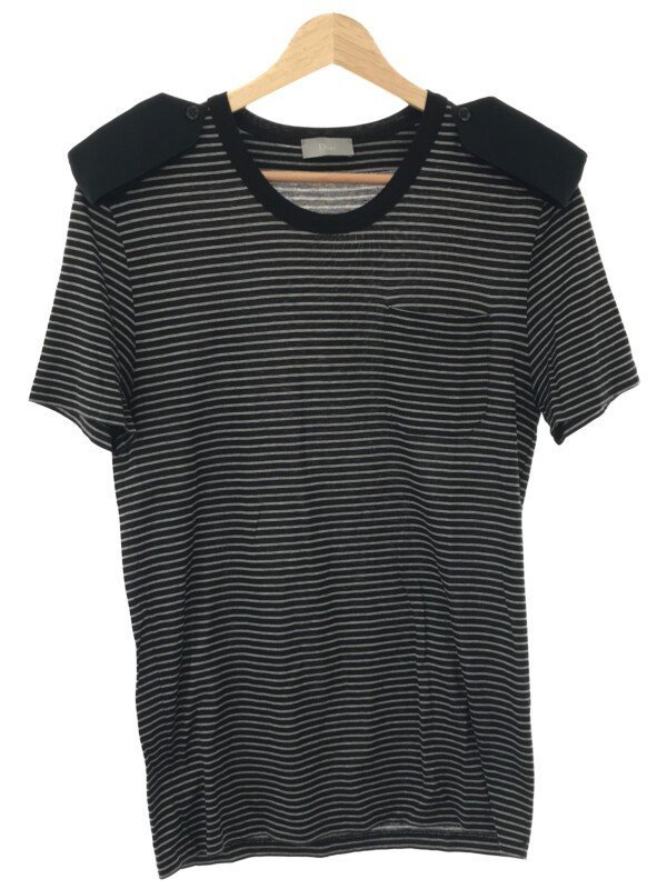 Dior HOMME ディオールオム 07SS エポレットボーダーTシャツ ブラック S IT2TTHCS5DG4の画像1