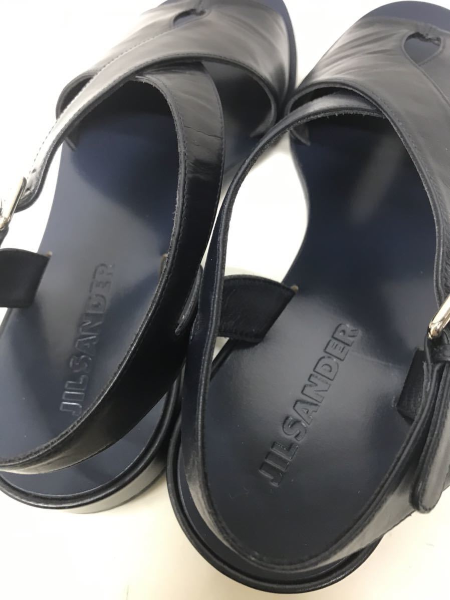 【未使用に近い】23.5相当　JIL SANDER ジルサンダー ストラップサンダル レザー ネイビー　サイズ36 1/2_画像6