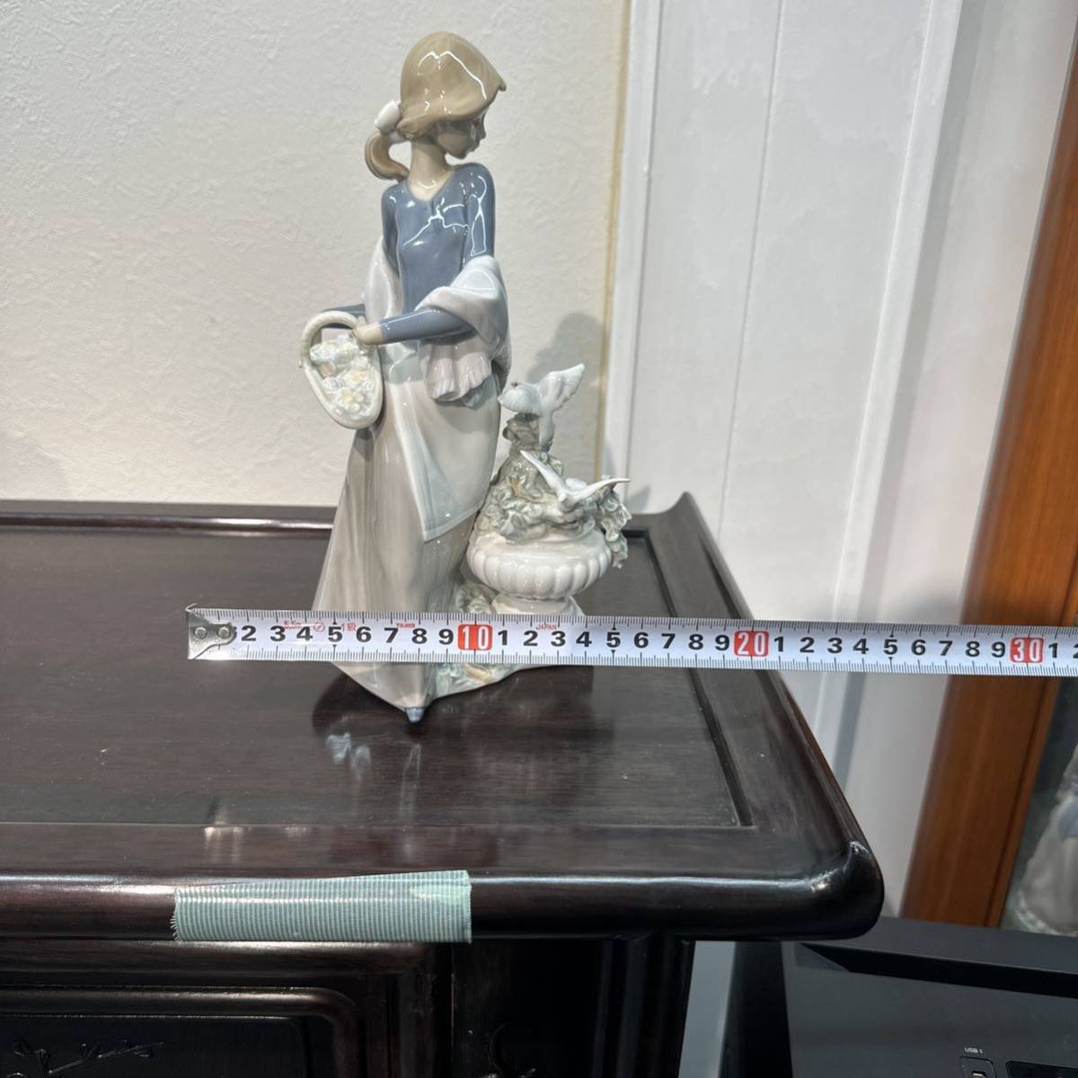 リヤドロ 置物 鳩 少女 平和