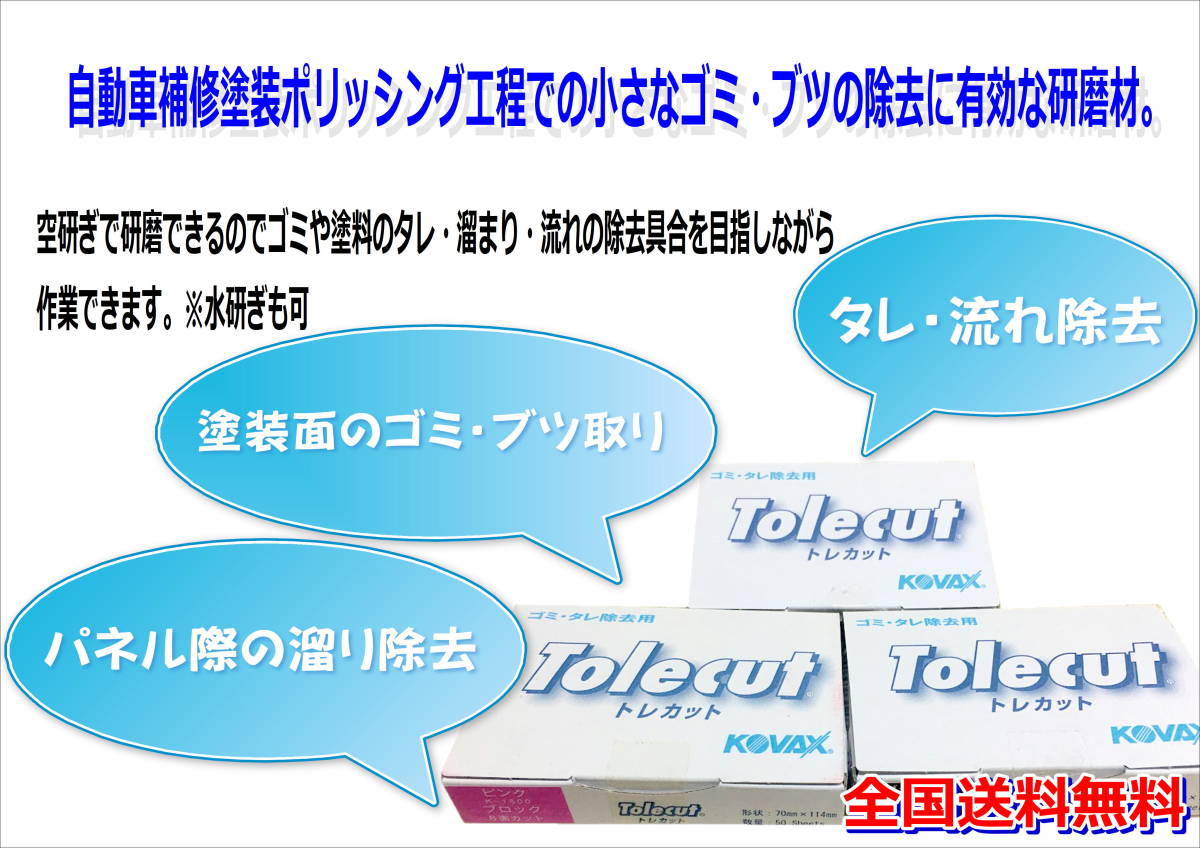 (在庫有)ＫＯＶＡＸ トレカット オレンジブロック イエローブロック　各10枚 研磨 仕上げ 手研ぎ用 ゴム ゴミ取り 送料無料_画像4