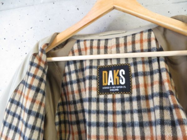 001m10◆良品です◆DAKS ダックス 裏地ノバチェック ステンカラーコート 170/ジャケット/ブルゾン/トラッド/アイビー/メンズ/男性/紳士_画像9