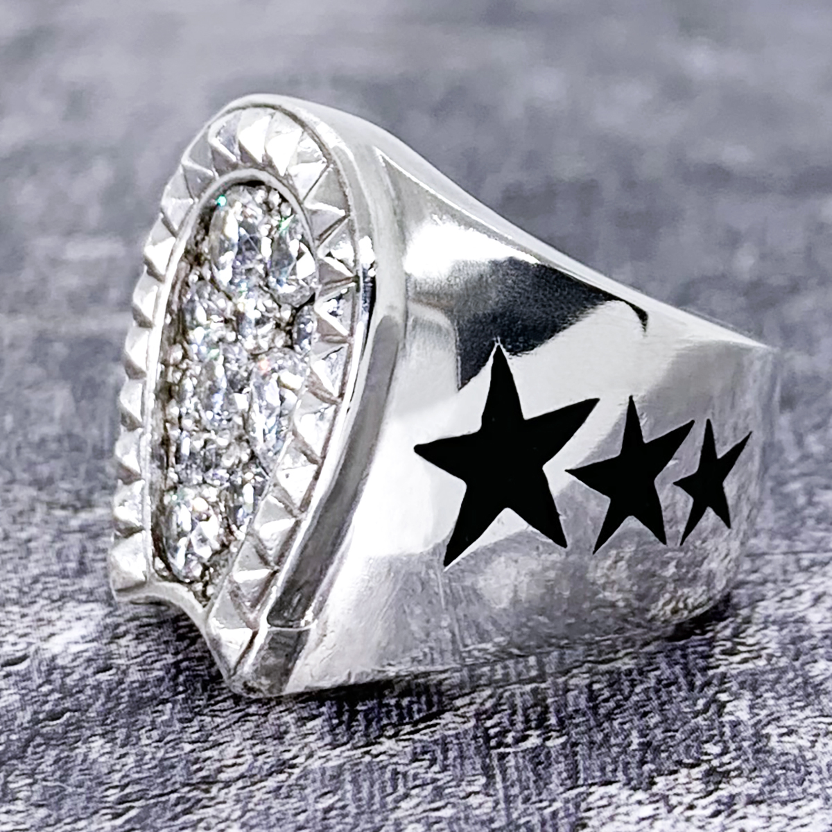定価6.2万★Justin Davis（ジャスティンデイビス）ジルコニア装飾ホースシューリング 指輪「LUCK STARリング」SRJ268（9号）_画像3