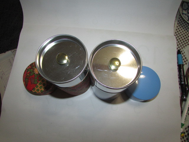 (　旧家・蔵出し）昭和レトロ（　古い味わいのあるブリキ製・お茶の空缶・２種　）貴重・珍品_画像5