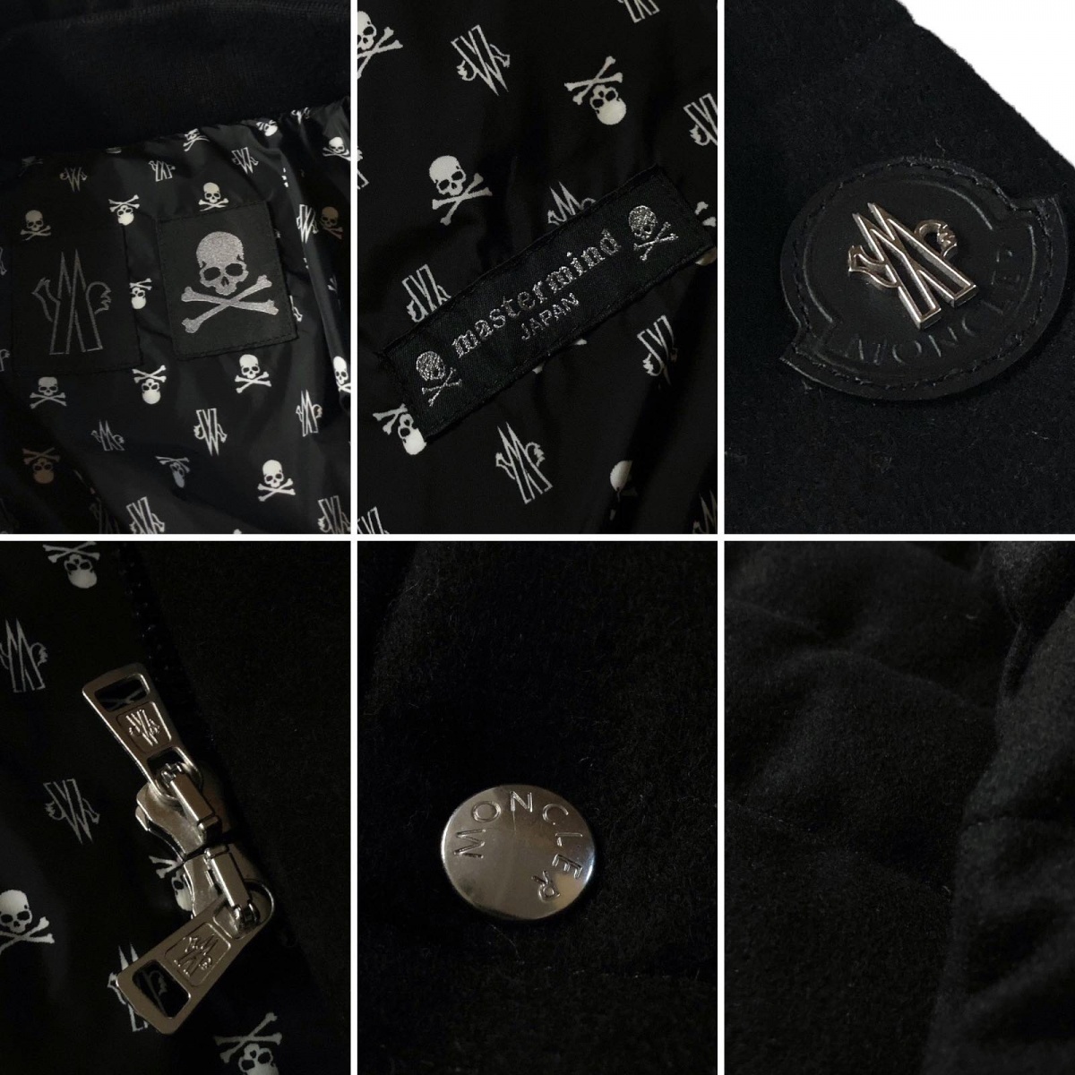 MONCLER モンクレール × mastermind マスターマインド AMBROISE GIUBBOTTO AMBROISE JACKET ダウンジャケット カシミヤ混 2 黒 ブラック_画像8