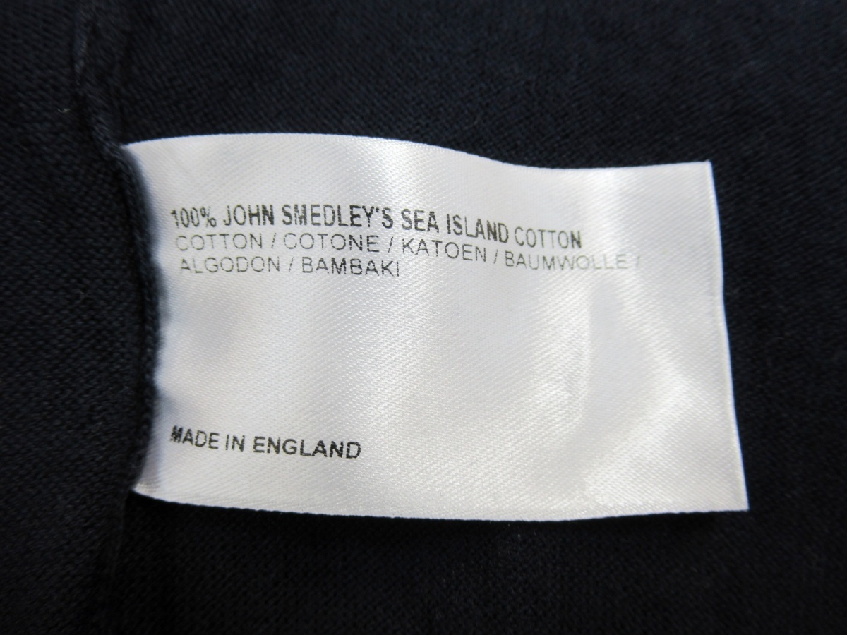 英国製 イギリス製 JOHN SMEDLEY ジョンスメドレー Vネック コットン ニット セーター 長袖 カットソー XS ネイビー 紺_画像5