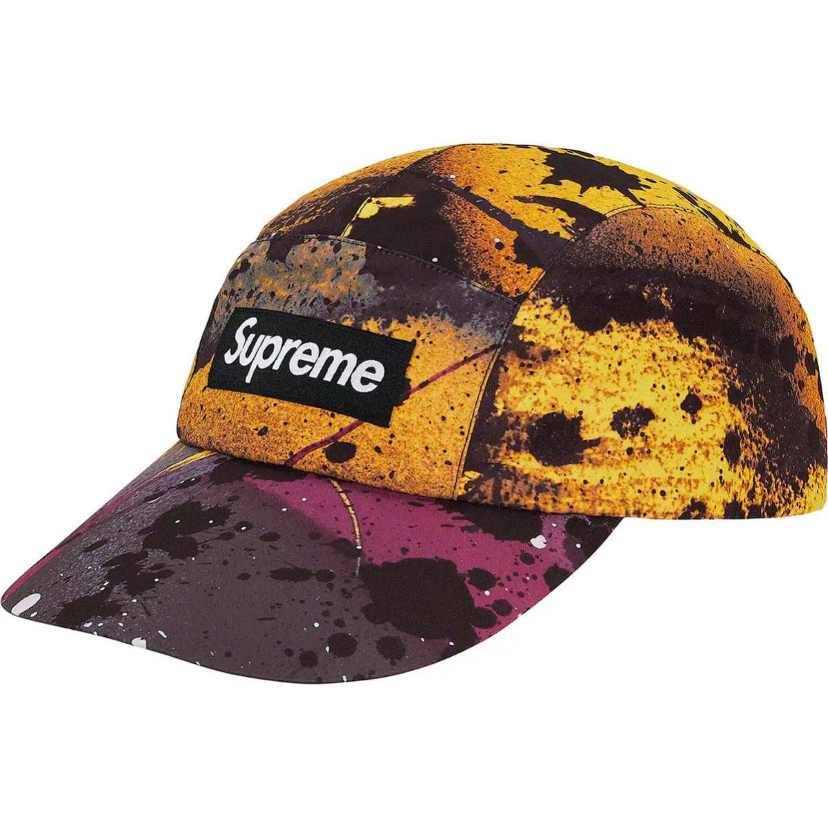 新品Supreme GORE-TEX Long Bill Camp Cap Rammellzee Yellow Black キャップ ラメルジー M/L シュプリーム ゴアテックスロング キャップ