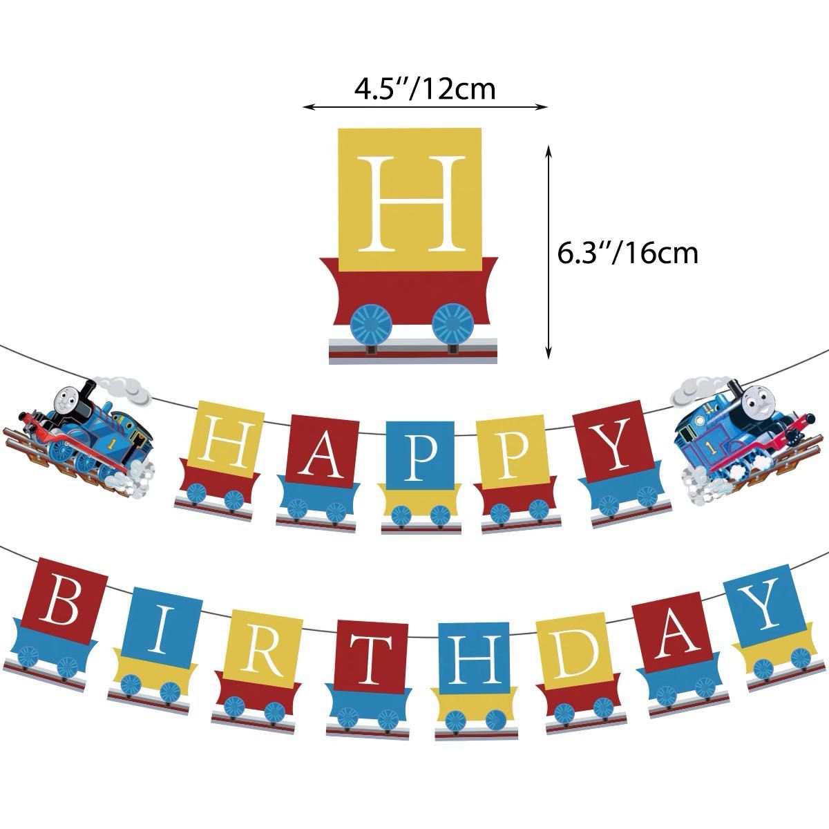 送料無料 誕生日 バルーン トーマス風船 happybirthday ガーランド バースデー 飾りつけ ケーキトッパー