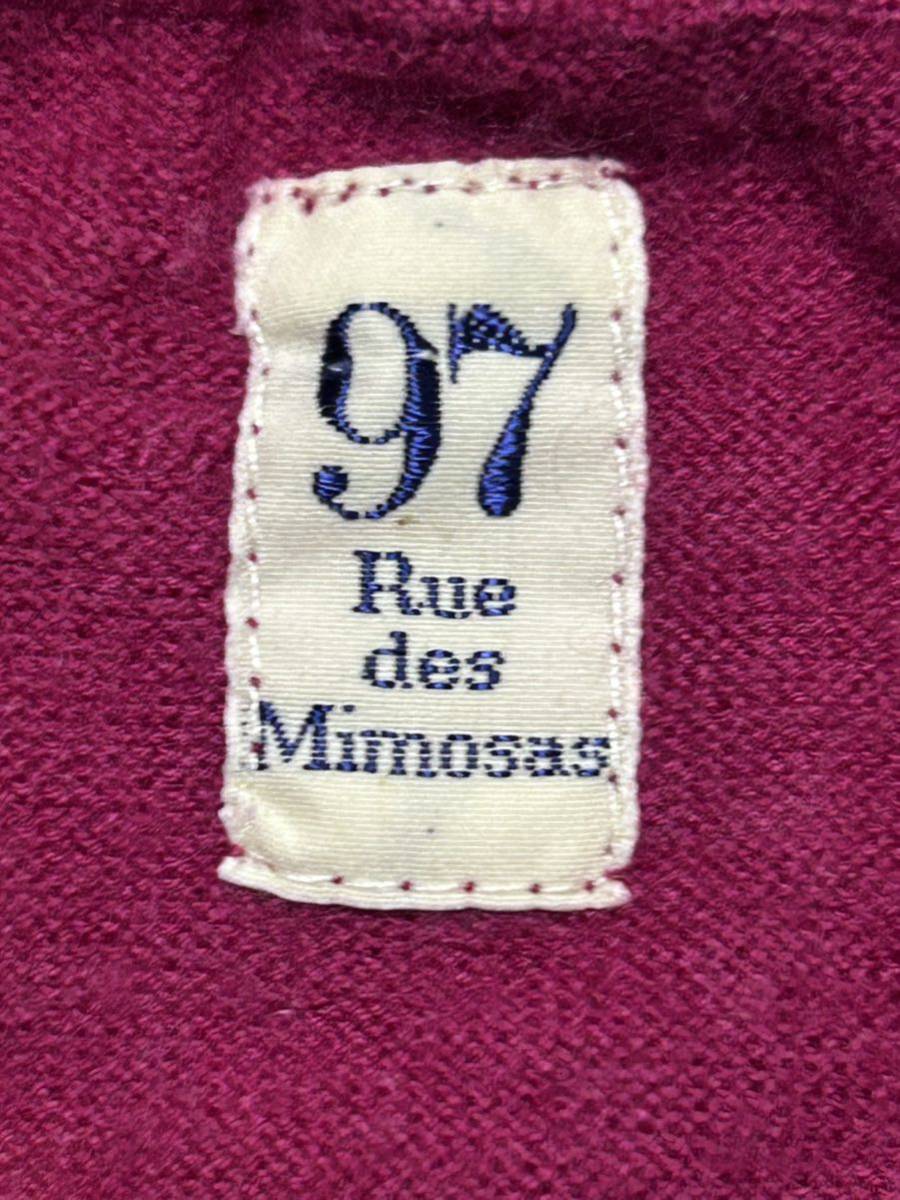 90s イタリア製 リューデミモザ カシミヤ 100％ ニット ベスト　　 97 Rue des Mimosas LAMPO ダブルジッパー 97刻印 MADE IN ITALY 玉8290_画像3