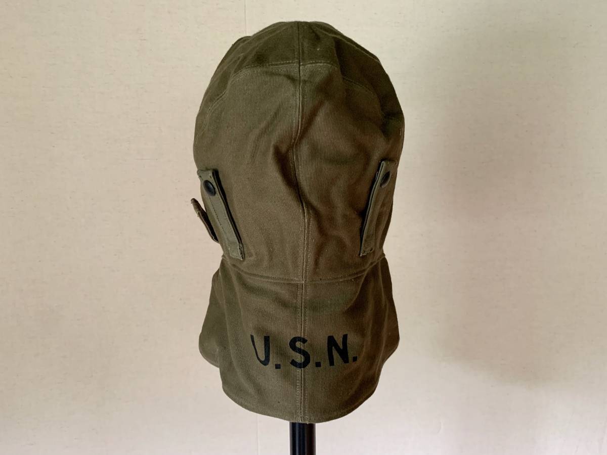 激レア 1940s 未使用 デッドストック 米軍 実物 USN デッキキャップ 7 1/4 デッキフード U.S.NAVY 海軍 アメリカ製 ヴィンテージ 米軍 ②_画像3