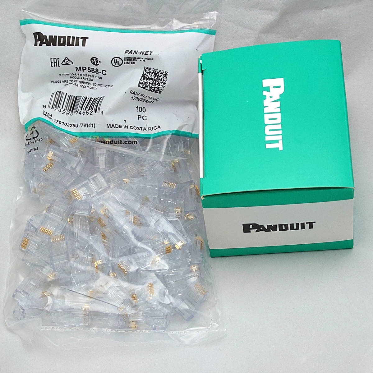 ★ツメが折れない超定番★PANDUIT MP588-C★100個★即発送★激安★送料無料★パンドウイット★RJ45★Cat5e★