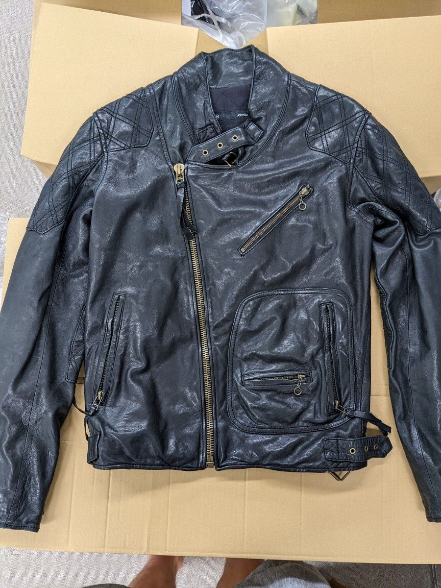 羊革 レザー ライダースジャケット ジョンブル M