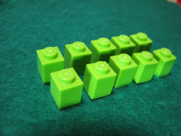 ☆レゴ-LEGO★3005★基本ブロック[薄緑]1X1★10個★新品_画像2
