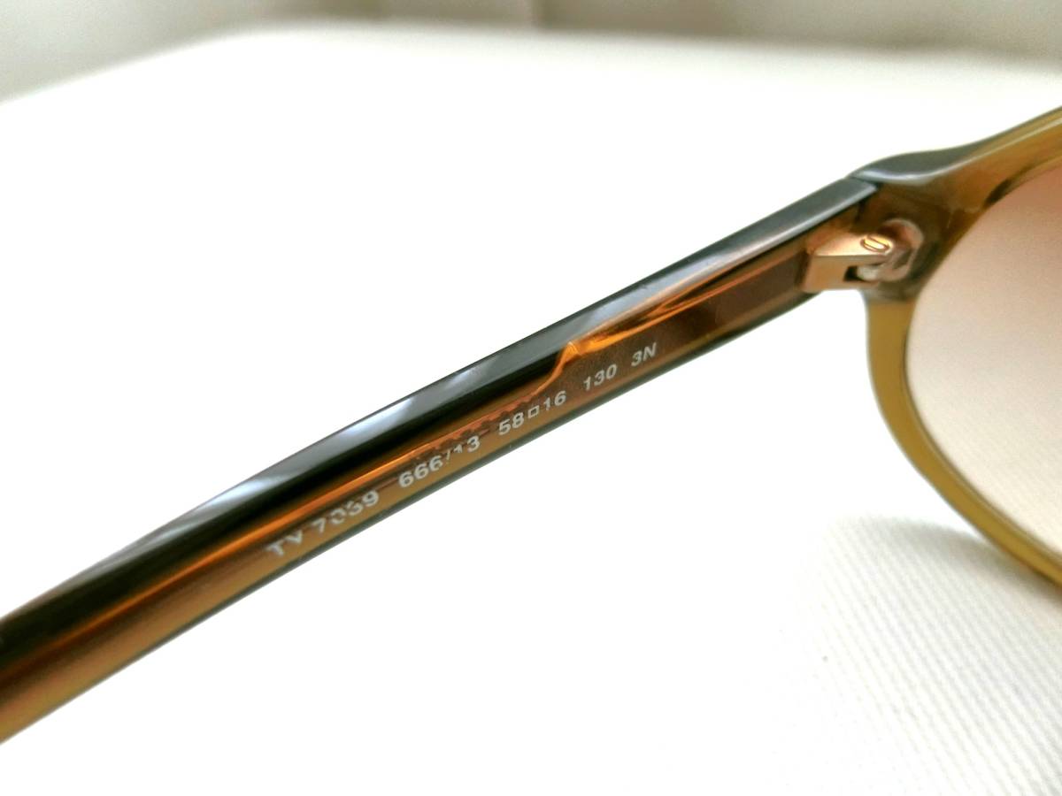 TORY BURCH サングラス クリアカーキ グラデーション レンズ セルフレーム フルリム 58□16 130 3N TY7039 666/13 トリーバーチ_画像8