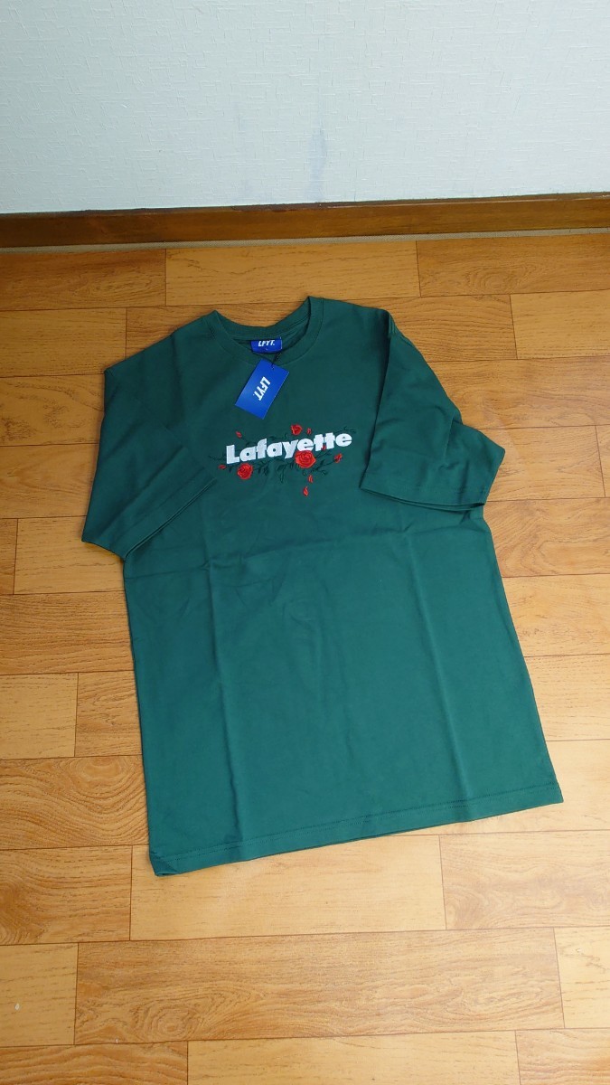 未使用 Lafayette LFYT tee Lサイズ tee 半袖Tシャツ グリーン　ロゴ　z1_画像1