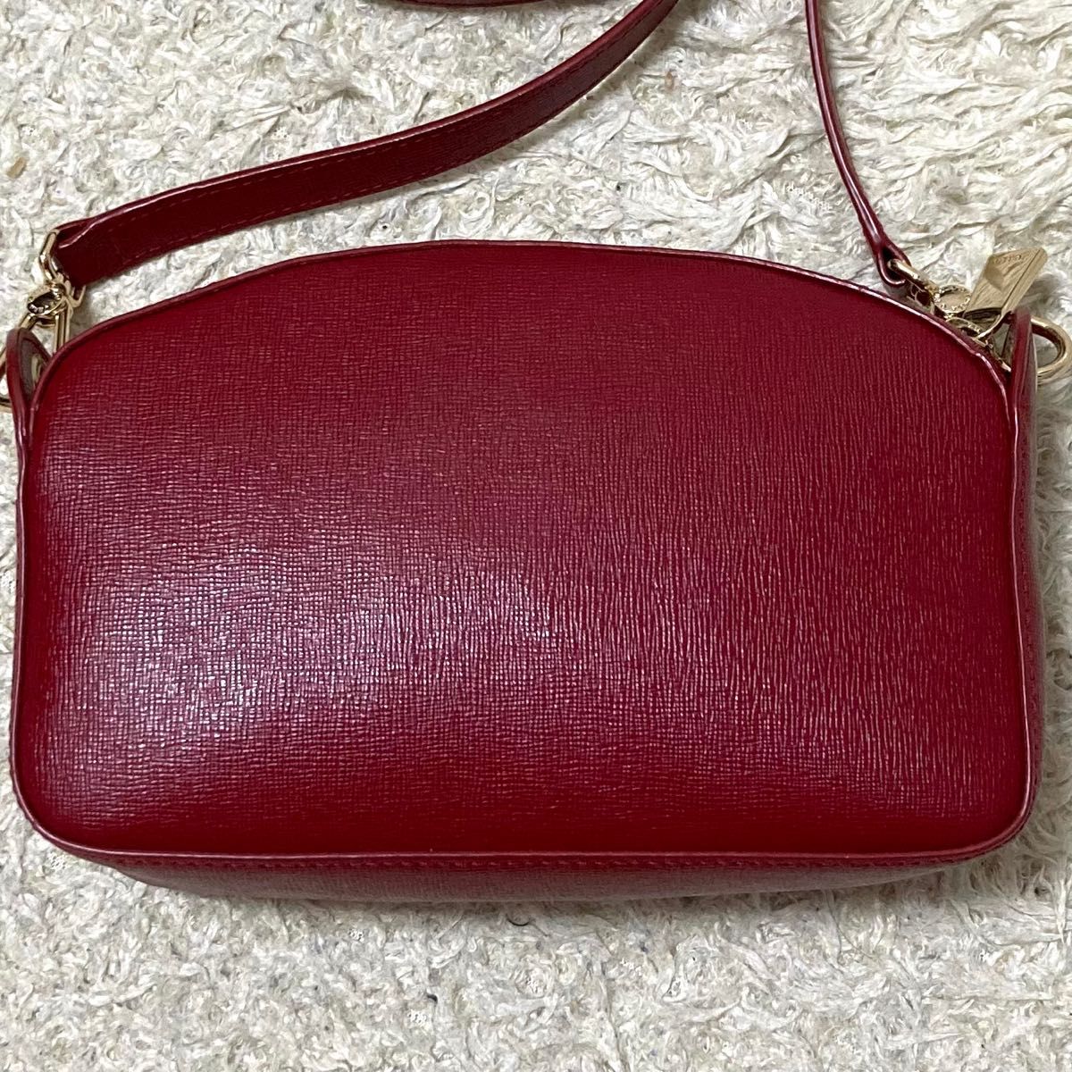 【極美品】FURLA フルラ ショルダーバッグ　レザー　レッド　赤　2way ハンドバッグ