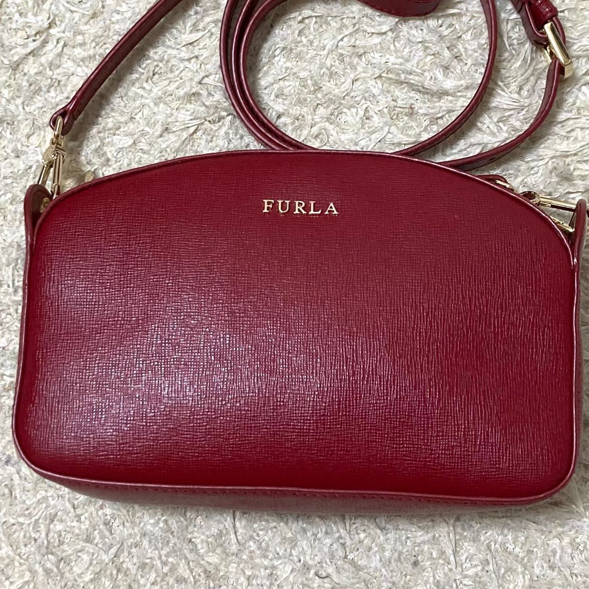 【極美品】FURLA フルラ ショルダーバッグ　レザー　レッド　赤　2way ハンドバッグ