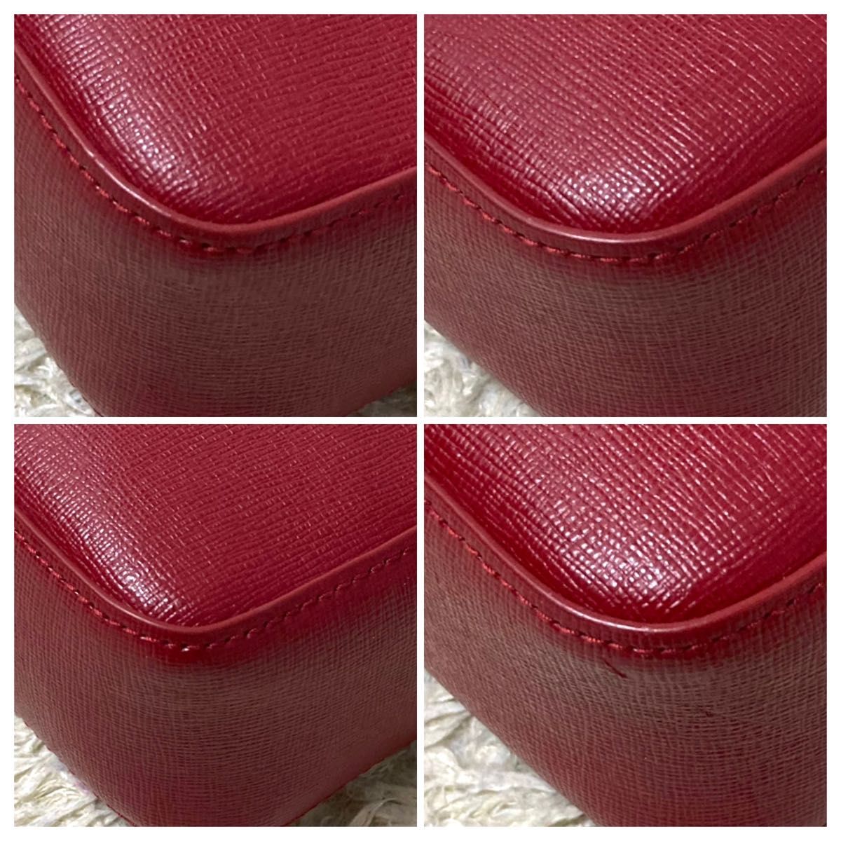【極美品】FURLA フルラ ショルダーバッグ レザー レッド 赤 2way ハンドバッグ