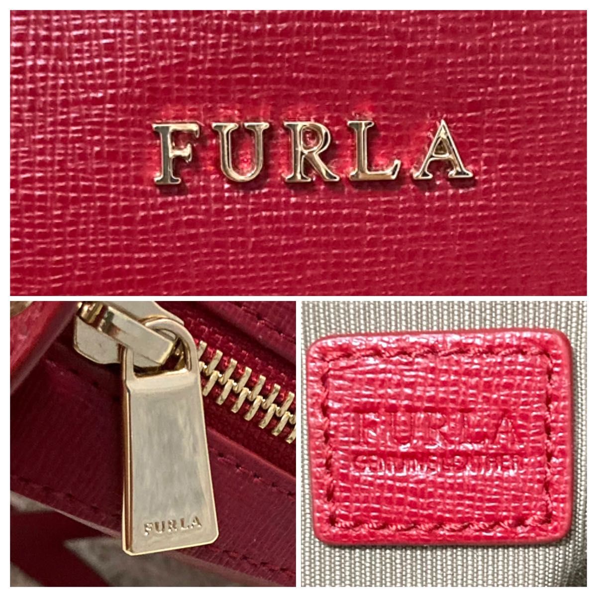 【極美品】FURLA フルラ ショルダーバッグ レザー レッド 赤 2way ハンドバッグ