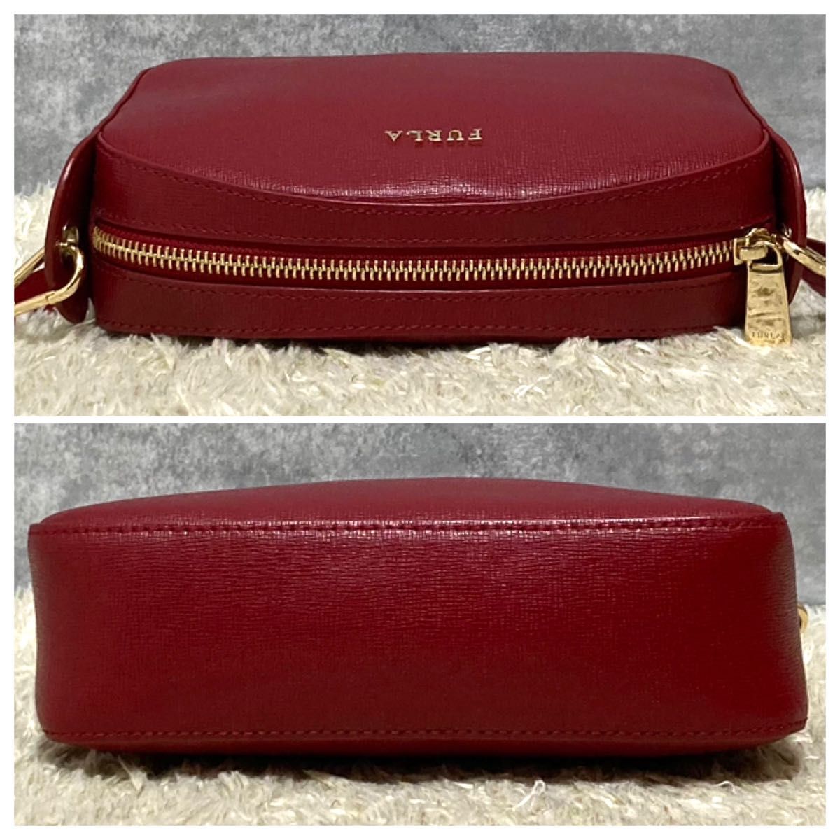 【極美品】FURLA フルラ ショルダーバッグ レザー レッド 赤 2way ハンドバッグ