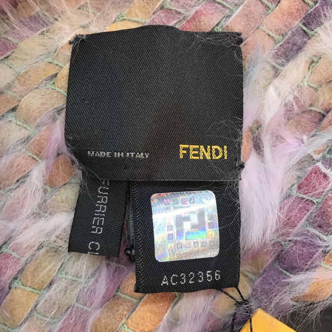 ★未使用品★FENDI ラビットファー マフラー マルチカラー リアルファー