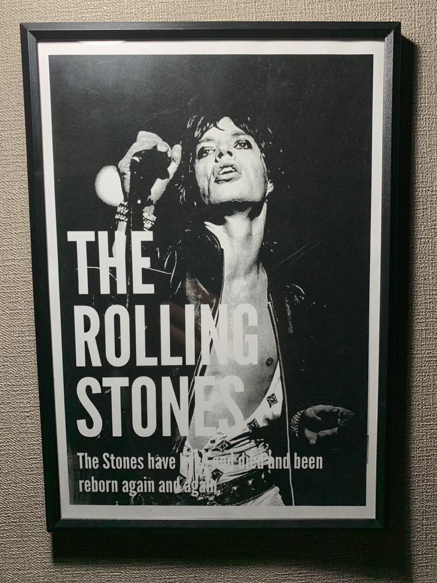 ROLLING STONES ストーンズ ミックジャガー A4 ポップアート 額付き