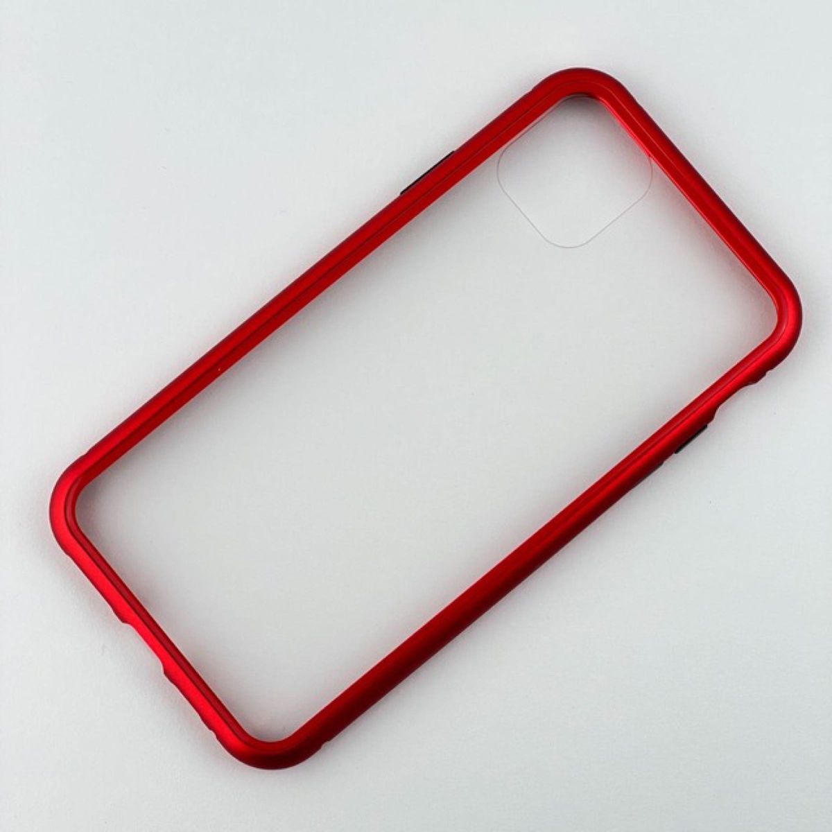 iPhone 11 ガラス＆アルミケース「SHELL GLASS Aluminum」 レッド