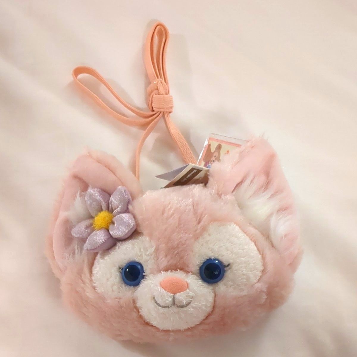 香港ディズニーランド正規品☆リーナベルフェイス型ミニショルダーバッグ/ポシェット/コインケース/パスケース☆未使用新品タグ付