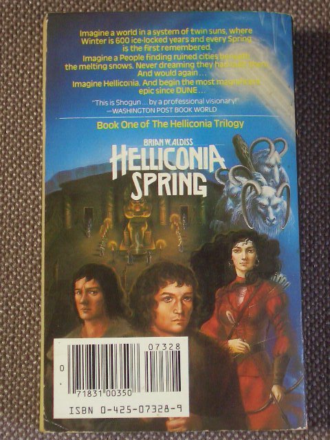 Helliconia Spring 著/ Brian W. Aldiss ペーパーバック　Berkley Books　英語版。 _画像2
