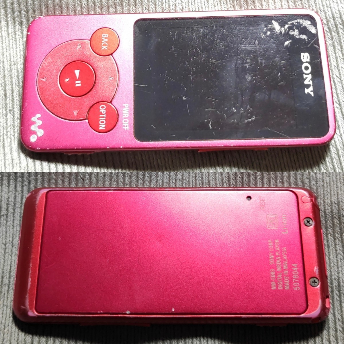 5076044【正常動作品】SONY NW-E083 WALKMAN 4GB レッド ソニー