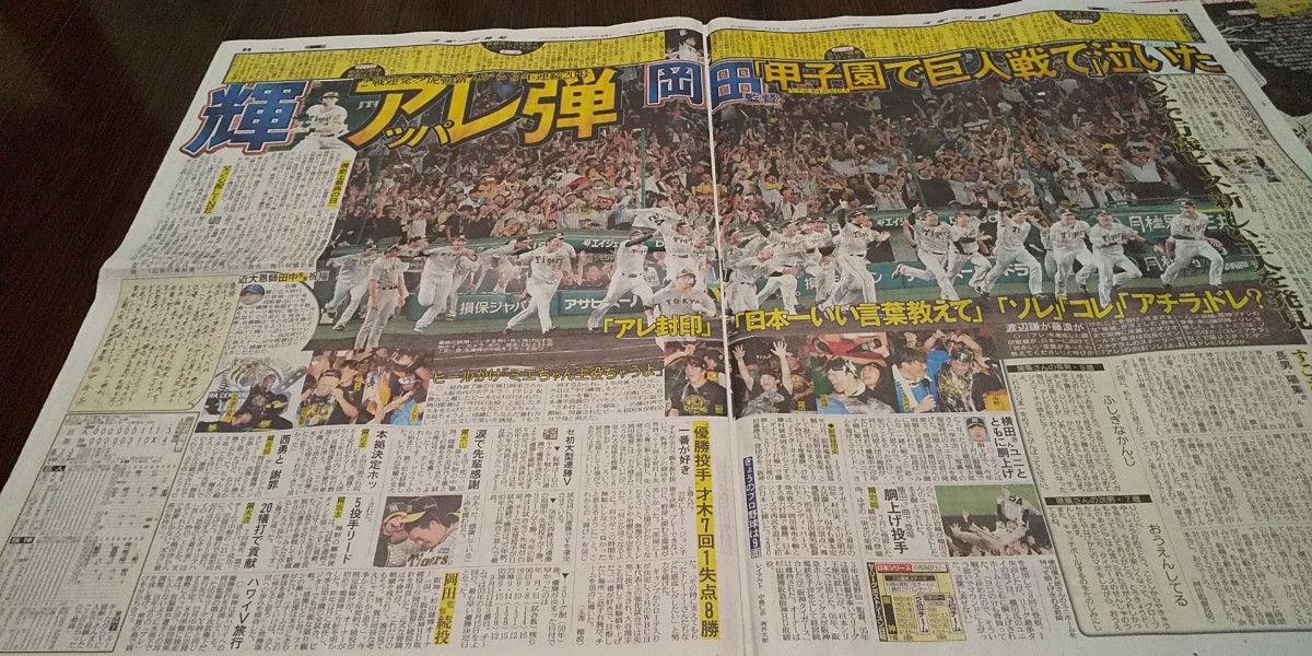 スポーツ報知　2023年9月15日　金曜日　報知新聞　阪神　優勝　「勝ちすぎた」球団最速