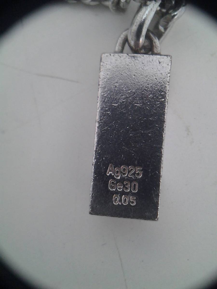 Ag925　シルバー　Ge30　ゲルマニウム　ダイヤモンド　0.05ｃｔ　喜平　ネックレス　SILVER925　総重量：20.4ｇ