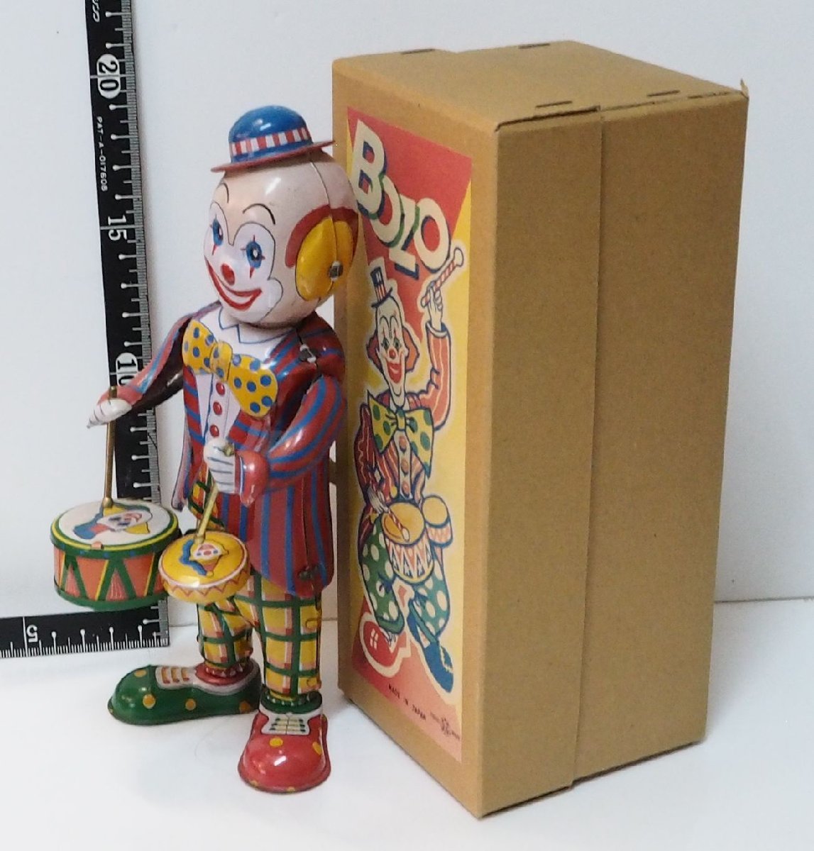 T.K TOYS[WIND UP BOZObozopiero. drama - futoshi hand drum ] reissue tin plate zen my doll figure # north ... collection made in Japan JAPAN[ box attaching ]0720