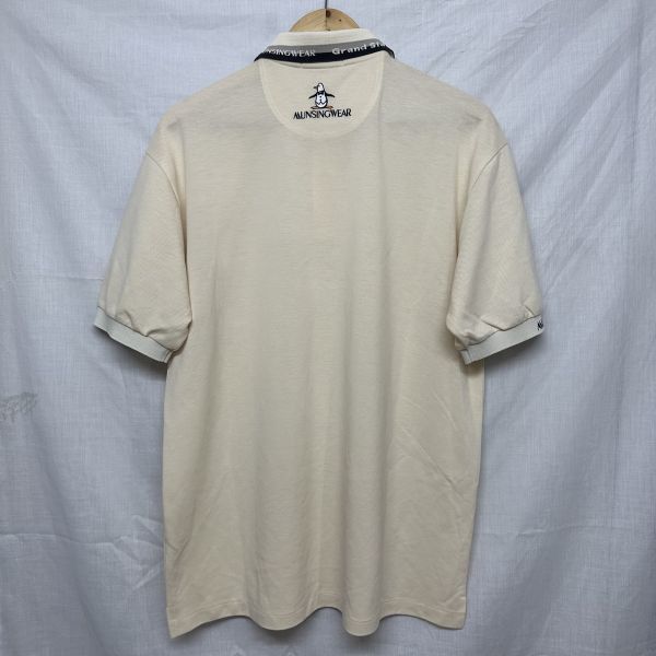 Munsingwear マンシングウェア デサント製 ゴルフウェア ポイント刺繍 半袖 ポロシャツ トップス メンズ ベージュ MA b18381_画像6