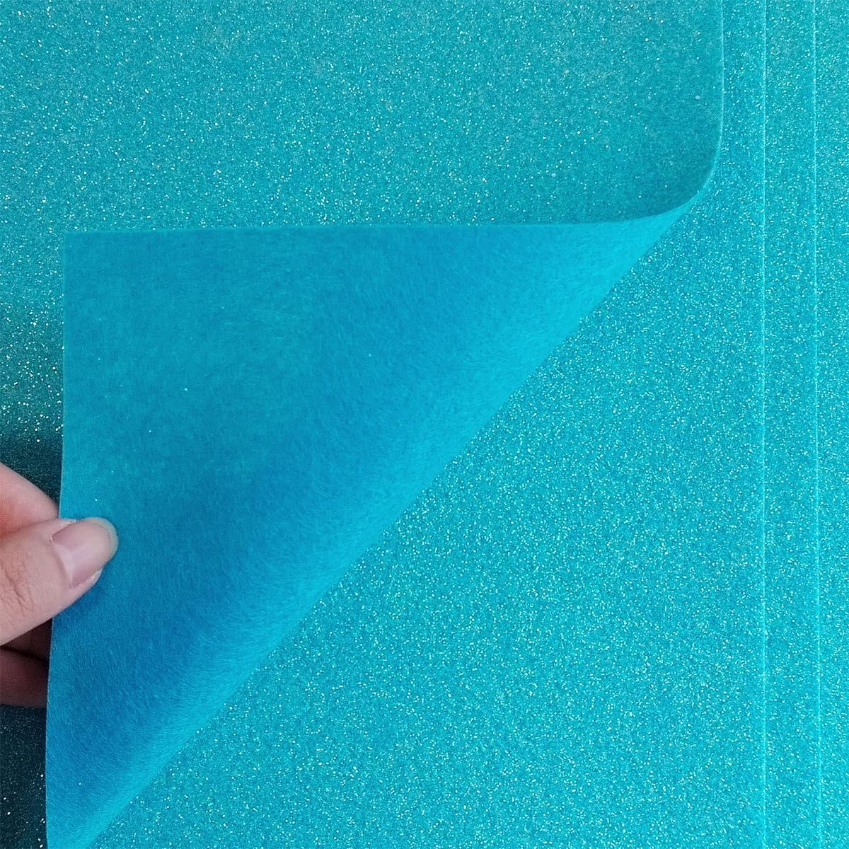 グリッターフェルト パーティー グリッターシート クラフト用 20x30cm 10個枚 グリッターフェルト生地 スカイブルー