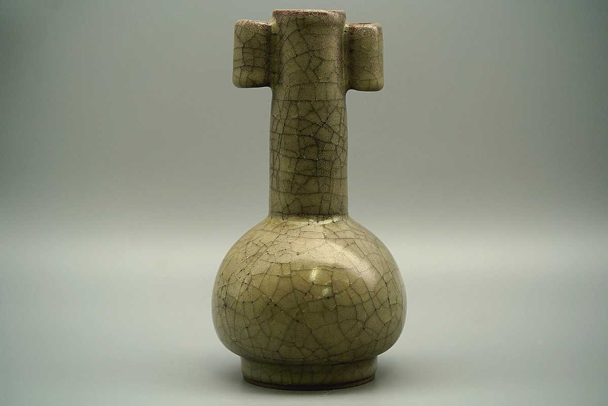 【残りわずか】 中国 宋代 官窯 龍泉窯 花瓶 時代物 唐物 青磁