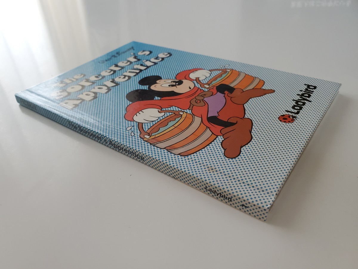  Disney britain character picture book The Sorcerer\'s Apprentice Ladybird Mickey Mouse English hard cover 30 year and more front. Vintage thing valuable 