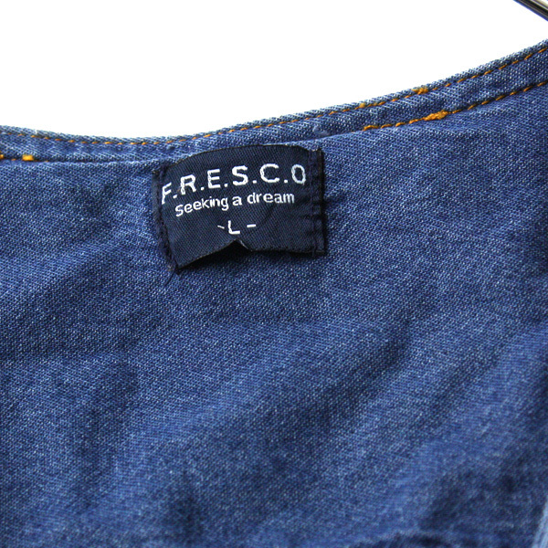 FRESCO F.R.E.S.C.O デニムベスト 羽織 Lサイズ 23-0909fu05【4点同梱で送料無料】_画像4