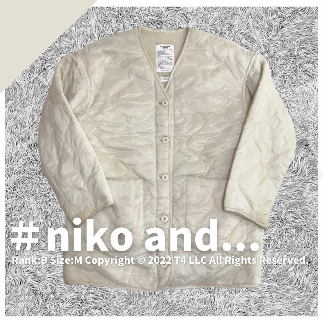 【美品】niko and... リバーシブルコート ボア キルティング レディースMサイズ 白ホワイト ×1933_画像1