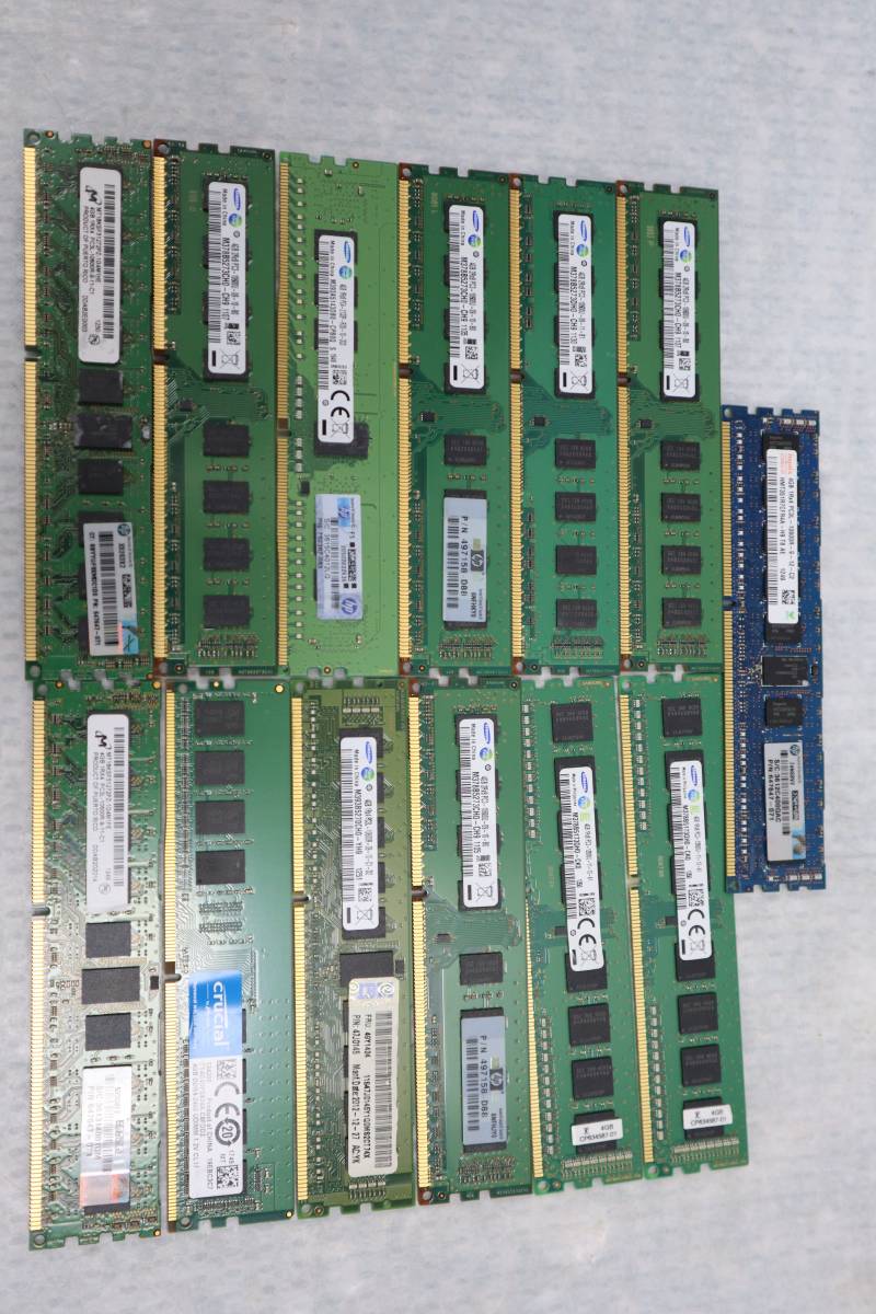 E4671 & PCメモリ　13個セット　SAMSUNG　PC3-10600U M378B5273CH0-CH9　13GB×4　計52GB