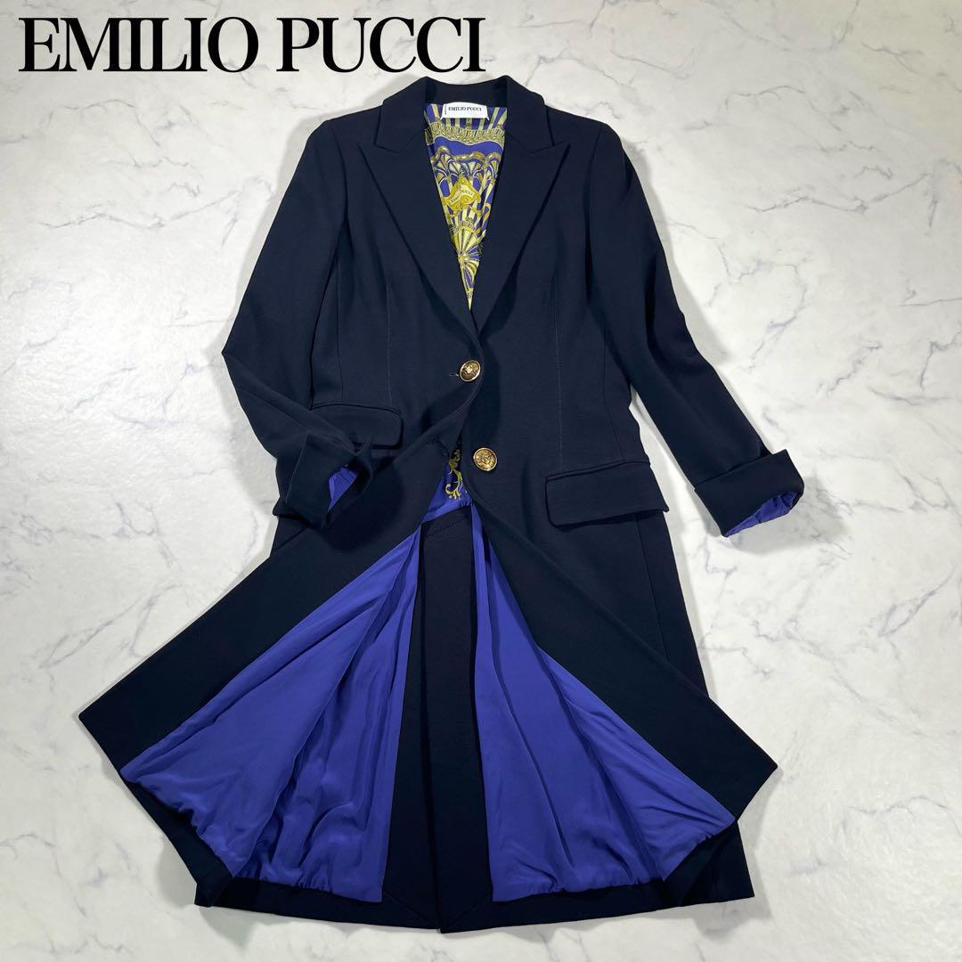 超可爱の 【美品】EMILIO PUCCI エミリオプッチ 金ボタンチェスター