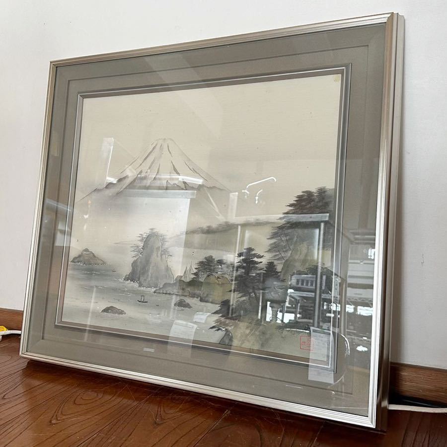 (4143P) 聖山　富士　絵画　美術　全体寸法　縦62cm 横69cm