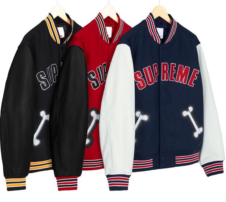 supreme Bone Varsity Jacket Red サイズ L シュプリーム_画像3