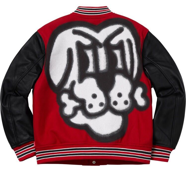 supreme Bone Varsity Jacket Red サイズ L シュプリーム_画像2