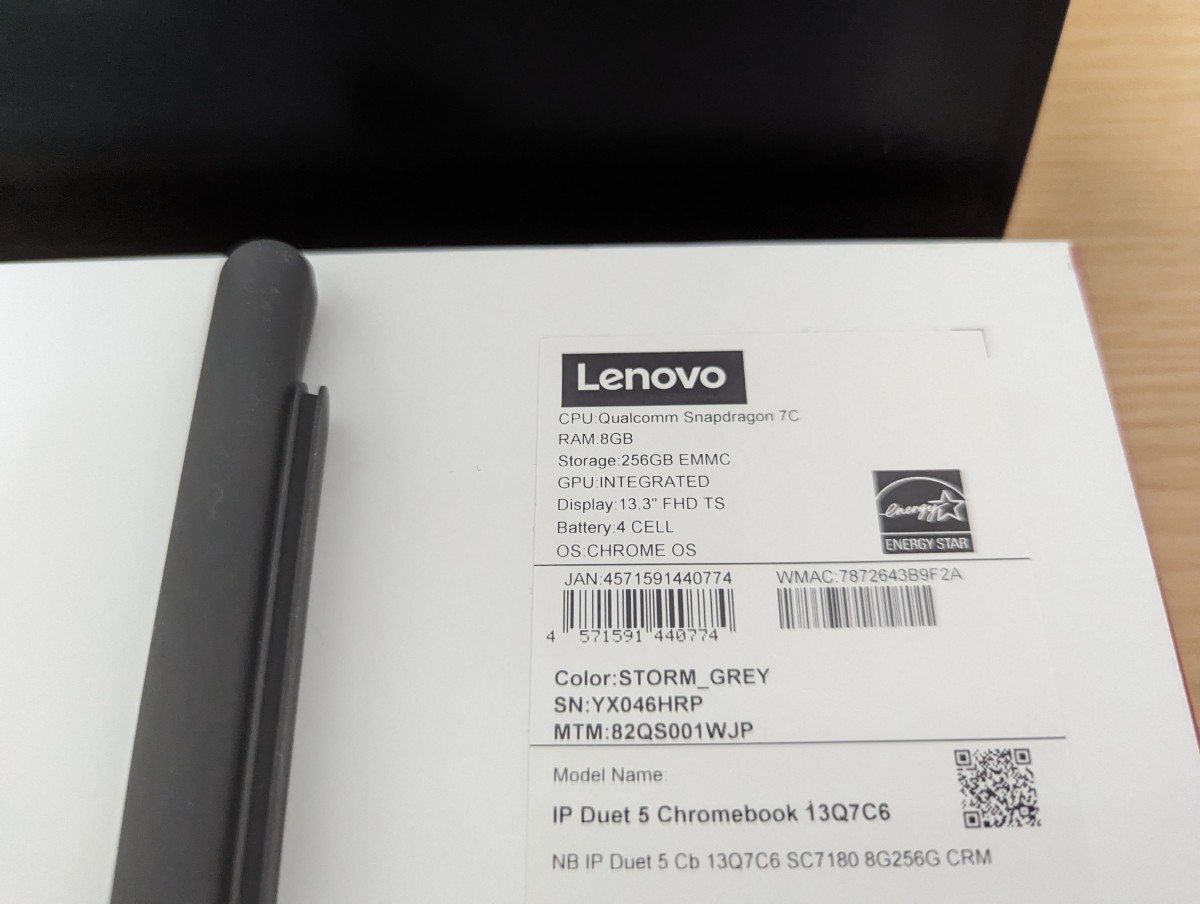 【中古】レノボジャパン　Lenovo　IdeaPad Duet 560 Chromebook ストームグレー　82QS001WJP_画像2
