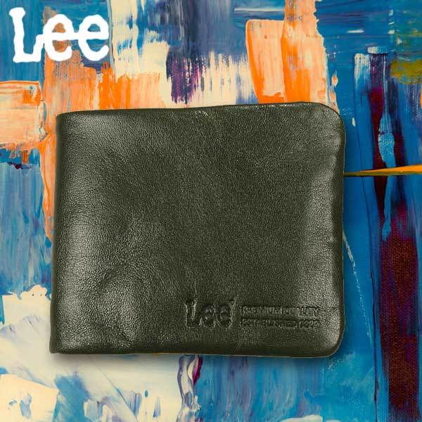 [Lee]　リー　二つ折り財布　Ｌ字型ファスナー小銭入れ　グリーン　　320-1925